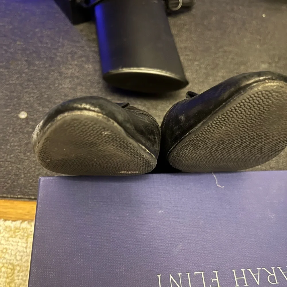 SARAH FLINT Bennet black suede leather loafers flats 39 Italy - Picture 6 of 8